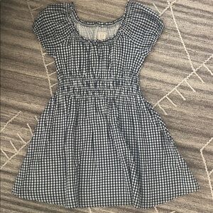 GAP DOEN Kids Navy and White Checkered Dress